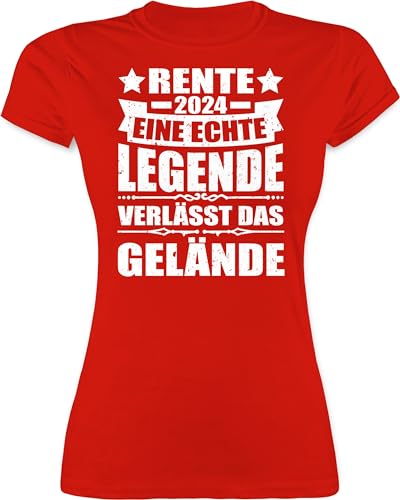 Shirt Damen - Ruhestand & Geschenk Rentnerin - Rente 2024 eine echte Legende verlässt das Gelände - XXL - Rot - geht in Funshirts für Frauen witzige t-Shirts die gehen kollegin zum Abschied von Shirtracer