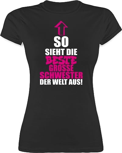 Shirt Damen - und Tante Geschenk - Beste große Schwester - M - Schwarz - Schwestern Grosse Shirts Sister für die Tshirt tanten der Welt t-Shirt Auntie t Geschenke+für+Tante mädchen Geschenke von Shirtracer