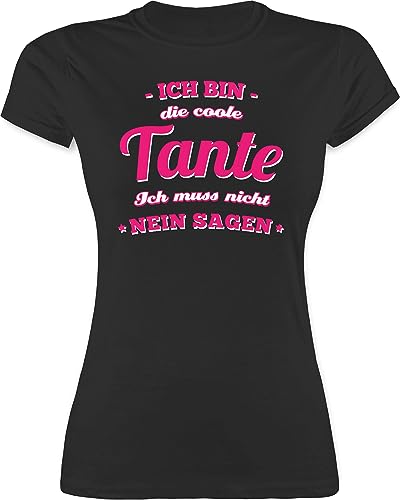 Shirt Damen - Ich Bin die Coole Tante - M - Schwarz - Tante. tanten Tshirt Aunt t-Shirt Geschenk Tshirts Fuer t-Shirts sprüche MADL t mädchen von Shirtracer