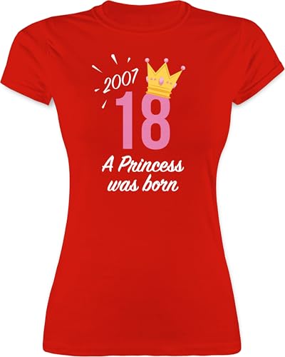 Shirt Damen - 18. - Achtzehnter Geburtstag Mädchen Princess 2007 - M - Rot - Tshirt volljährig mit Einer 18 18ten 18- t-Shirt Geburtstagsgeschenk für Frauen 18.Geburtstag t-shirt18 18-Geburtstag von Shirtracer