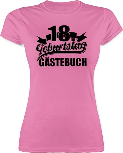 Shirt Damen - 18. - Gästebuch Achtzehnter Geburtstag - M - Rosa - endlich 18 Tshirt Geschenk für 18-jährige mädchen volljährig Motto t-Shirt Tshirts zum t-shirt18 18ten gaestebuch t-Shirts von Shirtracer