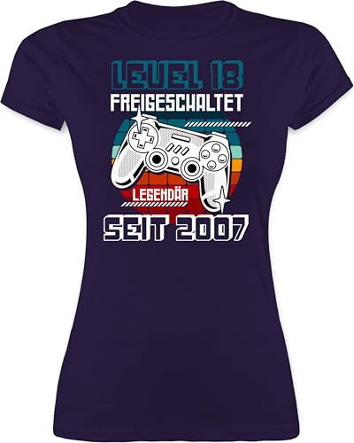 Shirt Damen - 18. - Geschenke 18 Geburtstag Geschenkidee - Level 18 freigeschaltet legendär seit 2007 - S - Lila - Geschenk für 18-jährige mädchen volljährig Tshirt t-shirt18 18ten t-Shirt Shirt Damen - 18. - Geschenke 18 Geburtstag Geschenkidee - Level 18 freigeschaltet legendär seit 2007 - S - Lila - Geschenk für 18-jährige mädchen volljährig Tshirt t-shirt18 18ten t-Shirt von Shirtracer