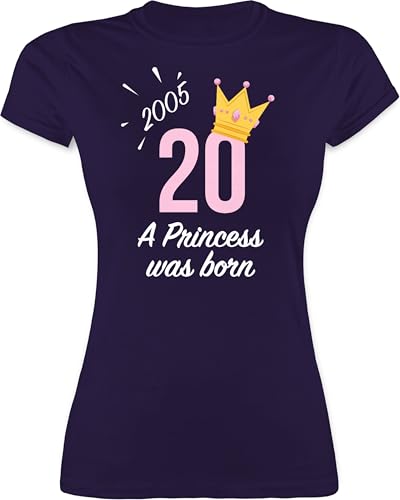 Shirt Damen - 20. Geburtstag - Zwanzigster Mädchen Princess 2005 - XXL - Lila - Geburtstagsgeschenk Tochter 20 Jahre Tshirt 20.Geburtstag 20er Funshirts für Frauen 2004 geboren Frau Geschenk von Shirtracer