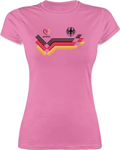 Shirt Damen - Fußball EM WM - Deutschland Adler Germany - S - Rosa - Deutschland-t-Shirt Europameisterschaft deutsche Nationalmannschaft Tshirt Fanshirt fu Ball Fan t Shirt. em- Fanartikel von Shirtracer