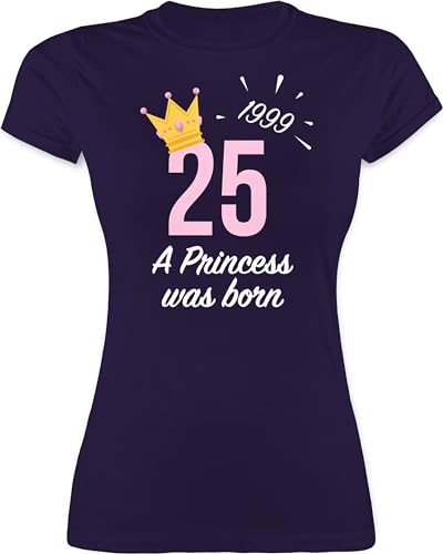 Shirt Damen - 25. Geburtstag - Fünfundzwanzigster Mädchen Princess 1999 - M - Lila - Frau 25 Tshirt 25er Birthday Shirts Geschenke für t-Shirt Jahre Funshirt zum tischort Tshirts Frauen Oberteile von Shirtracer