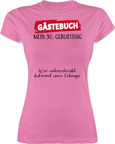 Shirt Damen - Gästebuch - 30. Geburtstag Gäste Unterschrift Gästeliste Lustig - XXL - Rosa - für 30 Tshirt Frauen 30th Birthday 30+Geburtstag+Tshirt 30er Frau 30igsten Jahre 30ste Outfit von Shirtracer