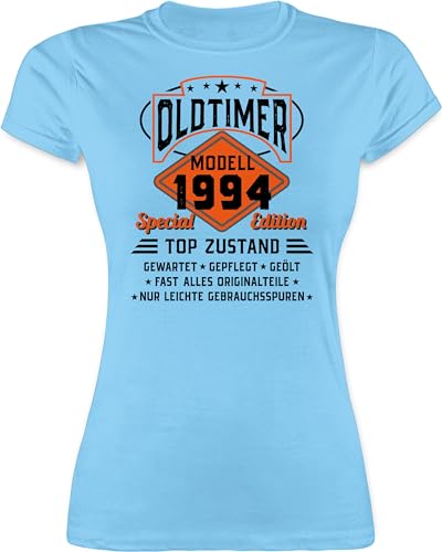 Shirt Damen - 30. Geburtstag - Oldtimer Modell 1994 - schwarz - L - Hellblau - t-Shirts Frauen Tshirt 1993 Frau lustige Geschenk 30 Jahre 1992 t-Shirt t 30.Geburtstag ausgefallene für 30te 30igster von Shirtracer