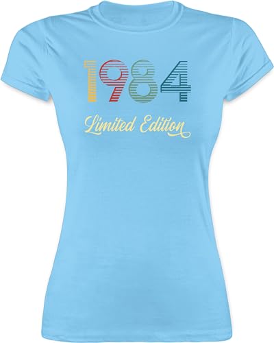 Shirt Damen - 40. Geburtstag - Limited Edition 1984 Vierzigster - L - Hellblau - t-Shirt Frauen Tshirt 40 zum t Frau 40.er Shirts geburtstagsshirt er t-Shirt Geschenke ich Bin Tshirts 40er Outfit von Shirtracer