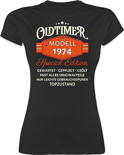 Shirt Damen - 50. Geburtstag - Oldtimer 1974 Modell Special Edition Original - S - Schwarz - Motto t-Shirt 50.Geburtstag Frauen 50 1973 Tshirt Frau 50er Tshirts Jahre (50) t-Shirts zum 50iger t von Shirtracer