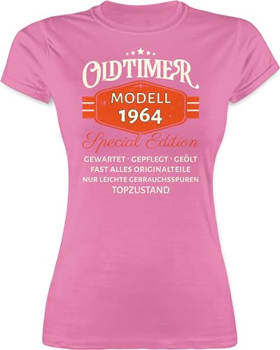 Shirt Damen - 60. Geburtstag - Oldtimer 1964 Modell Special Edition Original - M - Rosa - Tshirt zum 60 sprüche Jahre überraschung Spruch mit Geschenk Jahren sechzigsten ab Geschenke Outfit 60.Ten von Shirtracer