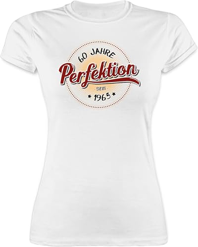 Shirt Damen - 60. Geburtstag - Sechzig Jahre Perfektion seit 1965 - M - Weiß - Geburtstagsgeschenk für Frauen 60 Outfit zum 60.Geburtstag 60-Geburtstag 1962 Tshirt Frau Geschenk 60.Geb Sixty von Shirtracer