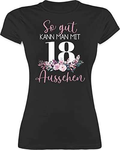 Shirt Damen - 70. Geburtstag - So gut kann Man mit 70 Aussehen - Blumenar"Ran"ge"Ment zum Siebzigsten - Altrosa weiß - L - Schwarz - 70ste Frau t-Shirt 70ster t 70.Geburtstag 70er Jahre von Shirtracer