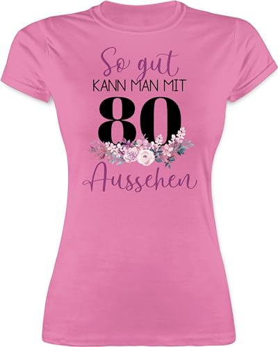 Shirt Damen - 80. Geburtstag - So gut kann Man mit 80 Aussehen - Blumenar"Ran"ge"Ment zum Achtzigsten - lila schwarz - M - Rosa - 80.Geburtstag Frauen Tshirt 80er 80igsten Geburtstagsgeschenk Shirt Damen - 80. Geburtstag - So gut kann Man mit 80 Aussehen - Blumenar"Ran"ge"Ment zum Achtzigsten - lila schwarz - M - Rosa - 80.Geburtstag Frauen Tshirt 80er 80igsten Geburtstagsgeschenk von Shirtracer