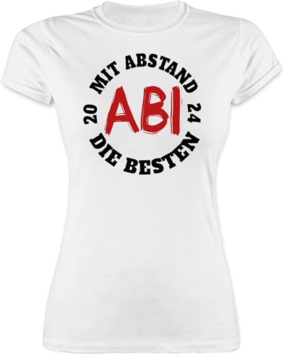 Shirt Damen - Abitur & Abschluss - Abi - Mit Abstand die Besten 2024 - schwarz/rot - L - Weiß - Geschenk zum realschulabschluss schulabschluss bestanden 23 Geschenke 10.klasse Schule bestandenen von Shirtracer