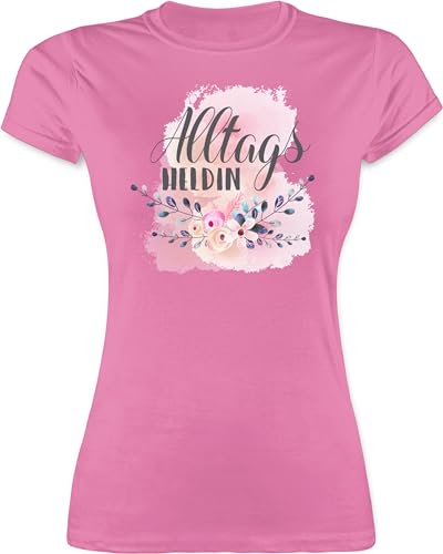 Shirt Damen - Alltagsheldin Geschenk Mama Krankenschwester Geschenkidee Erzieherin Lehrerin - M - Rosa - Shirt+alltagsheldin muttertagsgeschenke Mum muttertagsgeschenk t-Shirt mom Tshirt mütter von Shirtracer