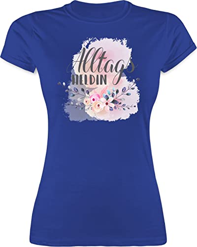 Shirt Damen - Alltagsheldin Geschenk Mama Krankenschwester Geschenkidee Erzieherin Lehrerin - M - Royalblau - Shirt+alltagsheldin muttertagsgeschenke Mum muttertagsgeschenk t-Shirt mom Tshirt von Shirtracer