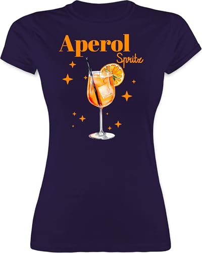 Shirt Damen - Karneval & Fasching - Aperol Spritz Kostüm I Aperoli I Aperollin Freundin Spritztour - M - Lila - Tshirt für barkeeperin Faschings-t-Shirt Faschings Glas t-Shirt t-Shirts Alkohol von Shirtracer