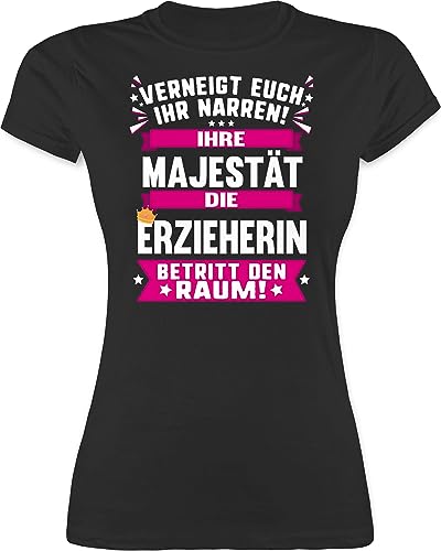 Shirt Damen - Beruf und Job Geschenke - Ihre Majestät die Erzieherin - S - Schwarz - Arbeit Tshirt kollegen Geschenk t-Shirt Weihnachten t von Shirtracer
