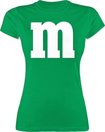 Shirt Damen - Karneval Fasching - Gruppen M und M Aufdruck - M&M Kostüm Gruppe MundM & M MM - M - Grün - verkleidung Tshirt t-Shirt karnelval Shirts Faschings fasnet Oberteile Partnerlook von Shirtracer