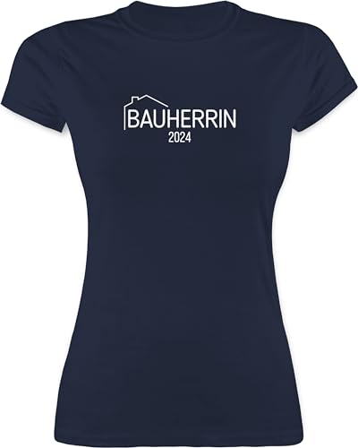 Shirt Damen - Frauen Geschenk - Bauherrin 2024 weiß - L - Navy Blau - typisch Frau 2023 Tshirt t-Shirt von Shirtracer