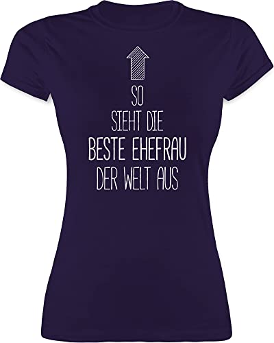 Shirt Damen - Frauen Geschenk - So Sieht die Beste Ehefrau der Welt aus - M - Lila - an Meine typisch Frau Wife Tshirt Hochzeitstag ehefrauen t-Shirt Bester Shirts Weltbeste t Best von Shirtracer