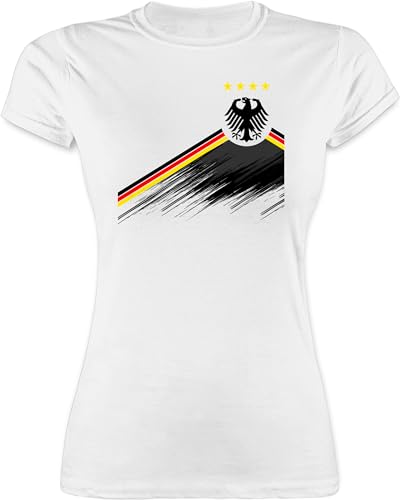 Shirt Damen - Fußball EM WM - Adler Trikot mit Deutschland Flagge | Nationalmannschaft Germany 4 Sterne - XXL - Weiß - Deutschland-Trikot fußballtrikot Europameisterschaft 2024 schwarz rot Gold Shirt Damen - Fußball EM WM - Adler Trikot mit Deutschland Flagge | Nationalmannschaft Germany 4 Sterne - XXL - Weiß - Deutschland-Trikot fußballtrikot Europameisterschaft 2024 schwarz rot Gold von Shirtracer