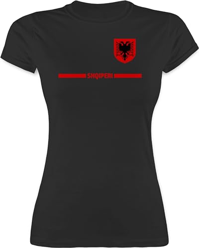 Shirt Damen - Fußball EM WM - Albanien Trikot Wappen | Shqipëri mit Stolz | Albanisches Fan-Motiv - XL - Schwarz - Fan Tshirt Frauen fußballtrikot Europameisterschaft Albania t-Shirt wm-Shirts Shirt Damen - Fußball EM WM - Albanien Trikot Wappen | Shqipëri mit Stolz | Albanisches Fan-Motiv - XL - Schwarz - Fan Tshirt Frauen fußballtrikot Europameisterschaft Albania t-Shirt wm-Shirts von Shirtracer