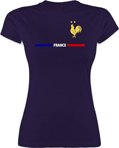 Shirt Damen - Fußball EM WM - Frankreich Trikot Wappen | France mit Stolz | Französisches Fan-Motiv - M - Lila - Fussball fußballtrikot Europameisterschaft französisch Funshirts für Frauen Shirt Damen - Fußball EM WM - Frankreich Trikot Wappen | France mit Stolz | Französisches Fan-Motiv - M - Lila - Fussball fußballtrikot Europameisterschaft französisch Funshirts für Frauen von Shirtracer