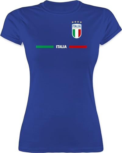 Shirt Damen - Fußball EM WM - Italien Trikot Wappen | Italia mit Stolz | Italienisches Fan-Motiv - S - Royalblau - italienische Trikots fußballtrikot Europameisterschaft 2024 Italy t-Shirt von Shirtracer