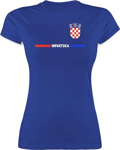 Shirt Damen - Fußball EM WM - Kroatisches Trikot Wappen | Hrvatska mit Stolz | Hrvatska-Fans - M - Royalblau - Tshirt fußballtrikot Europameisterschaft Kroatien t-Shirt wm-Shirts Fussball Shirt Damen - Fußball EM WM - Kroatisches Trikot Wappen | Hrvatska mit Stolz | Hrvatska-Fans - M - Royalblau - Tshirt fußballtrikot Europameisterschaft Kroatien t-Shirt wm-Shirts Fussball von Shirtracer