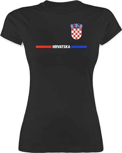 Shirt Damen - Fußball EM WM - Kroatisches Trikot Wappen | Hrvatska mit Stolz | Hrvatska-Fans - S - Schwarz - Tshirt fußballtrikot Europameisterschaft 2024 Kroatien t-Shirt wm-Shirts Fussball Shirt Damen - Fußball EM WM - Kroatisches Trikot Wappen | Hrvatska mit Stolz | Hrvatska-Fans - S - Schwarz - Tshirt fußballtrikot Europameisterschaft 2024 Kroatien t-Shirt wm-Shirts Fussball von Shirtracer
