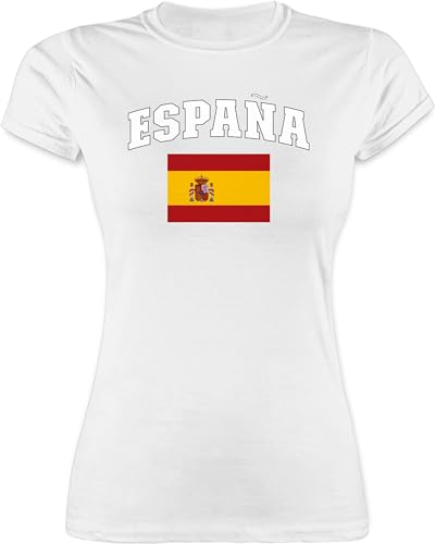 Shirt Damen - Fußball EM WM - Schriftzug mit Espana | Spanisch | España | Spain - L - Weiß - Spanien Trikot fußballtrikot Europameisterschaft española Tshirt wm-Shirts Fussball spanische Shirt Damen - Fußball EM WM - Schriftzug mit Espana | Spanisch | España | Spain - L - Weiß - Spanien Trikot fußballtrikot Europameisterschaft española Tshirt wm-Shirts Fussball spanische von Shirtracer