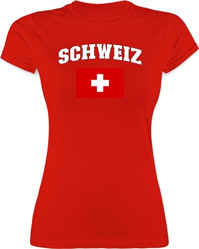 Shirt Damen - Fußball EM WM - Schweiz Schriftzug mit Flagge | Switzerland - L - Rot - fußballtrikot Europameisterschaft Schweizer t-Shirt wm-Shirts Fussball Tshirt fußballtrikots fu Ball Shirts Shirt Damen - Fußball EM WM - Schweiz Schriftzug mit Flagge | Switzerland - L - Rot - fußballtrikot Europameisterschaft Schweizer t-Shirt wm-Shirts Fussball Tshirt fußballtrikots fu Ball Shirts von Shirtracer