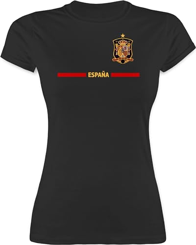 Shirt Damen - Fußball EM WM - Spanisches Trikot Wappen | España mit Stolz | Spanien Fan-Motiv - S - Schwarz - 2024 fußballtrikot Europameisterschaft Spain Tshirt wm-Shirts Fussball Espana t-Shirt Shirt Damen - Fußball EM WM - Spanisches Trikot Wappen | España mit Stolz | Spanien Fan-Motiv - S - Schwarz - 2024 fußballtrikot Europameisterschaft Spain Tshirt wm-Shirts Fussball Espana t-Shirt von Shirtracer
