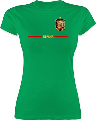 Shirt Damen - Fußball EM WM - Spanisches Trikot Wappen | España mit Stolz | Spanien Fan-Motiv - XL - Grün - spanier Tshirt fußballtrikot Europameisterschaft Spain t-Shirt wm-Shirts Fussball von Shirtracer