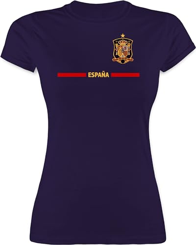 Shirt Damen - Fußball EM WM - Spanisches Trikot Wappen | España mit Stolz | Spanien Fan-Motiv - XXL - Lila - spanier Tshirt fußballtrikot Europameisterschaft Spain t-Shirt wm-Shirts Fussball Shirt Damen - Fußball EM WM - Spanisches Trikot Wappen | España mit Stolz | Spanien Fan-Motiv - XXL - Lila - spanier Tshirt fußballtrikot Europameisterschaft Spain t-Shirt wm-Shirts Fussball von Shirtracer