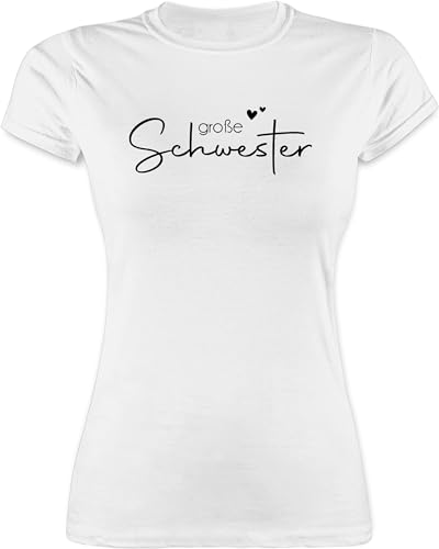 Shirt Damen - Große Schwester - Big Sister - M - Weiß - sis Geschenk t-Shirt Schwestern t Groesse Geschenke Grosse von Shirtracer