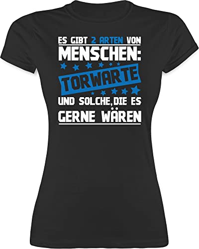 Shirt Damen - Handball WM 2023 Trikot Ersatz - Es gibts 2 Arten von Menschen - Torwarte weiß/blau - XL - Schwarz - Handballer Geschenke Tshirt hanball sprüche Geschenk Fans em 2022 Fan Torwart von Shirtracer