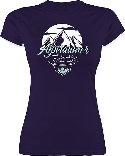 Shirt Damen - Hobby Outfit - Alpträumer - Das nächste Abenteuer wartet - Weiß - L - Lila - Alptraum tischert alpträume Tshirt Women Funshirt t-Shirt Shirts Funshirts für Frauen von Shirtracer