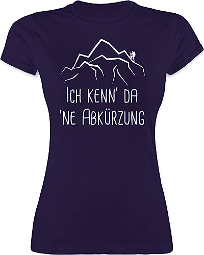 Shirt Damen - Hobby Outfit - Ich Kenn' da 'ne Abkürzung - M - Lila - Tshirts für Frauen kenne Tshirt Frau Kenn ne t-Shirt eine t-Shirts Shirts t Kurzarm Oberteile tailliert Funshirts Rundhals von Shirtracer