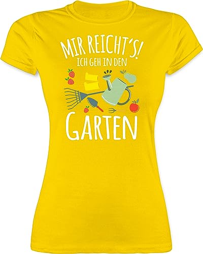 Shirt Damen - Hobby Outfit - Mir reicht's ich GEH in den Garten weiß - L - Gelb - und t-Shirts Spruch Tshirt sprüche Tshirts gehe t-Shirt Shirts für Frauen t eng von Shirtracer