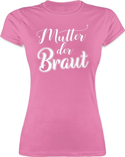 Shirt Damen - Hochzeit - Mutter der Braut - weiß - L - Rosa - Brautmutter tailliert Mother of The Bride Oberteil Frauen t-Shirt t-Shirts Tshirts leiberl Tshirt Shirts t Frau tailliertes Polterabend von Shirtracer