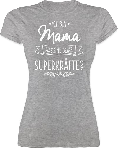 Shirt Damen - Ich Bin Mama - was sind Deine Superkräfte - M - Grau meliert - muttertagsgeschenk besonders muttertagsgeschenke Mum super mom Tshirt werdene Mutter Geschenk motherday Gift mütter Shirt Damen - Ich Bin Mama - was sind Deine Superkräfte - M - Grau meliert - muttertagsgeschenk besonders muttertagsgeschenke Mum super mom Tshirt werdene Mutter Geschenk motherday Gift mütter von Shirtracer