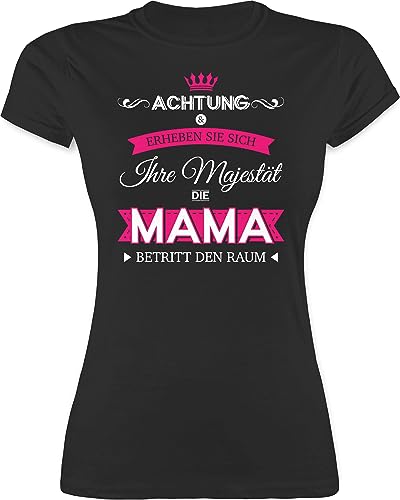 Shirt Damen - Ihre Majestät die Mama - M - Schwarz - muttertagsgeschenke Mum t-Shirt mom Tshirt mütter Oberteil muttertagsgeschenk Muttertag Shirts motherday Gift Mutter t-Shirts von Shirtracer