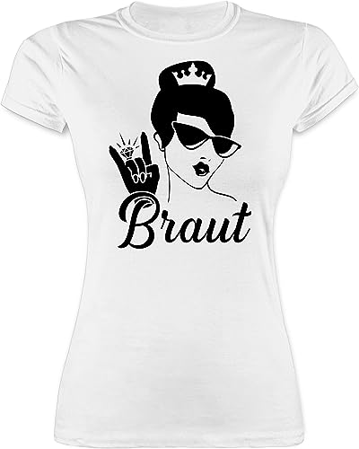 Shirt Damen - JGA Junggesellenabschied Frauen - Braut Bride - S - Weiß - junggesellinnenabschied mit Ring Shirts Tshirt t-Shirt jungesellinnenabschied jungesselnabschied t-Shirts Outfit JGA-Shirt von Shirtracer