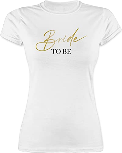 Shirt Damen - JGA Junggesellenabschied Frauen - Bride to be - Goldeffekt - M - Weiß - t-Shirts junggesellinnenabschied Bachelorette Party tishrt t-Shirt jungesellinnenabschied jungesselnabschied von Shirtracer