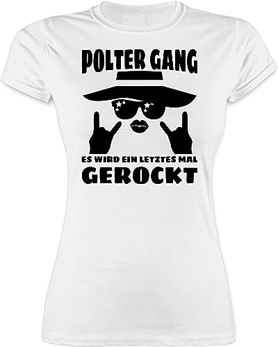 Shirt Damen - JGA Junggesellenabschied - Frauen Polter Gang | Polter Crew Polter Team - S - Weiß - Tshirt Polterabend t-Shirt t-Shirts junggesellinnenabschied jungesselnabschied Braut Shirts Bride von Shirtracer