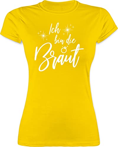 Shirt Damen - JGA Junggesellenabschied Frauen - Ich Bin die Braut Bride - M - Gelb - jungegesselenabschied Frau Tshirt mädchen junggesellen utensilien junggesellinnenabschied t-Shirt t von Shirtracer