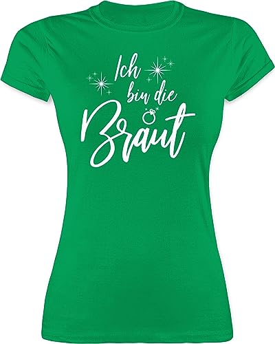 Shirt Damen - JGA Junggesellenabschied Frauen - Ich Bin die Braut Bride - S - Grün - Tshirt Frau polterer t-Shirt junggesellinenabschied t Shirts für jugengesellenabschied Funshirts von Shirtracer