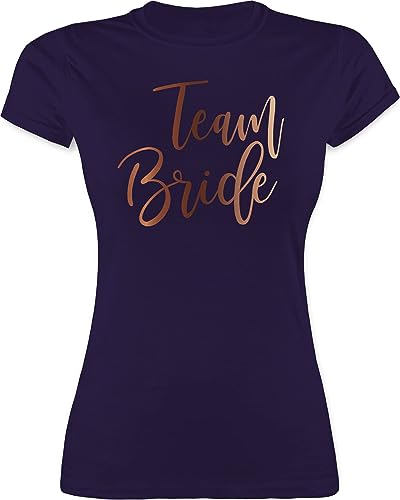 Shirt Damen - JGA Junggesellenabschied Frauen - Team Bride Bronze Team Braut - XXL - Lila - polter Tshirts Tshirt mädels brautparty tailliert t-Shirt jungesellenabschied t Outfit Hen Party Shirts von Shirtracer